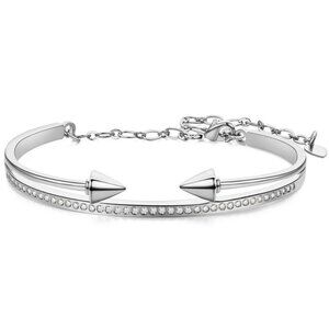 Beautiful arrows W Bling double row Silver Bracelet bangle sexy edgy punk - GIFT